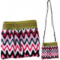 180427- 6 COLORS-6 PIECE CHEVRON SINGLE SHOULDER / LONG STRAP SMALL MESSENGER HANDBAG (6 COLORS)